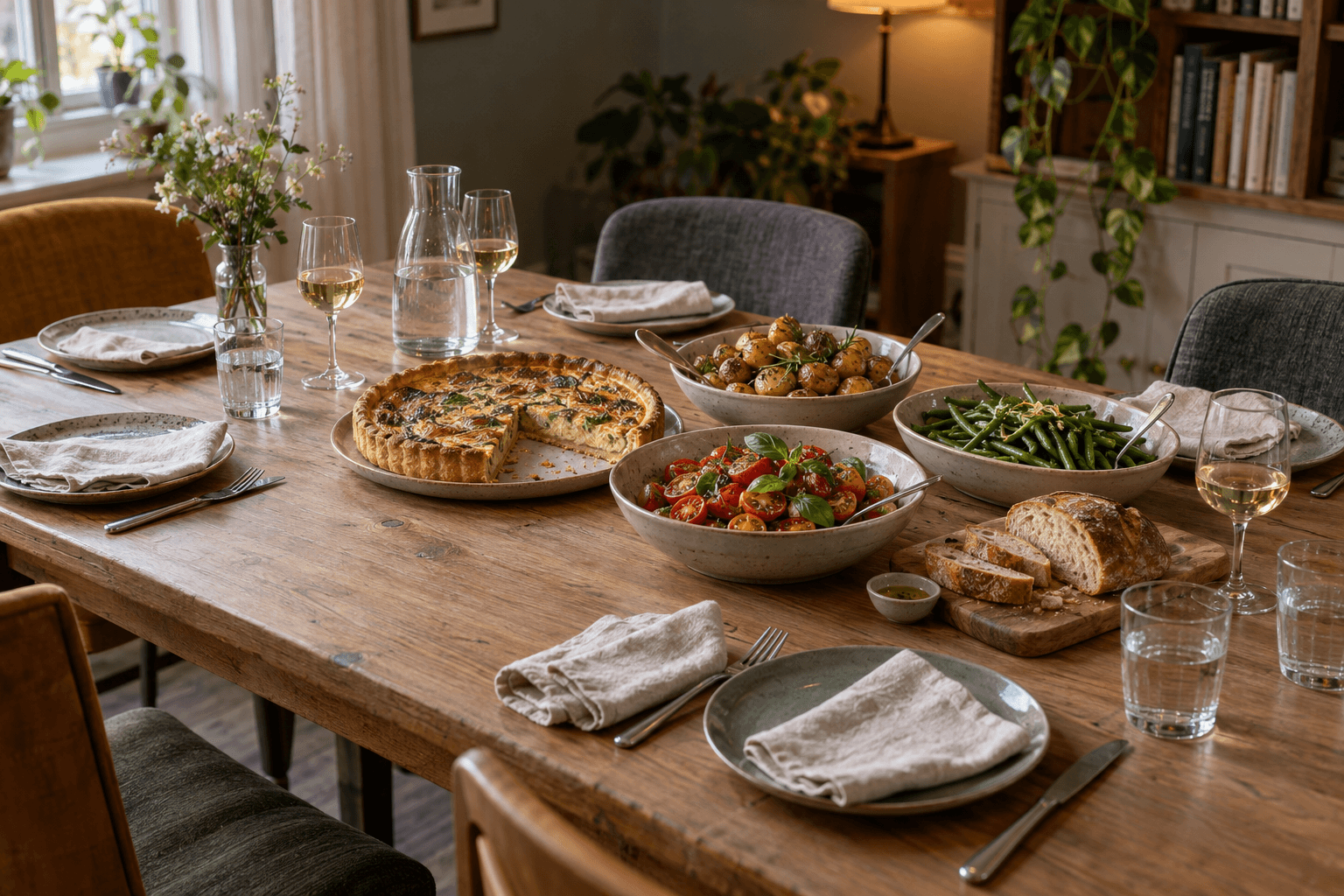AI atmosphere image of a welcoming dinner table